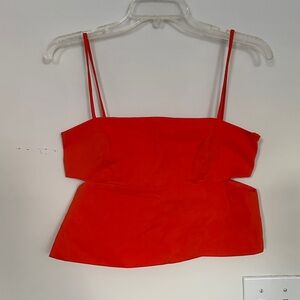 Zara coral cut out tank